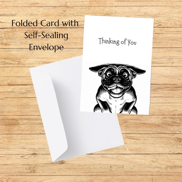 Whimsical Boxer Dog Blank Notecards with Peel and Stick Envelopes - Picture 5 of 10